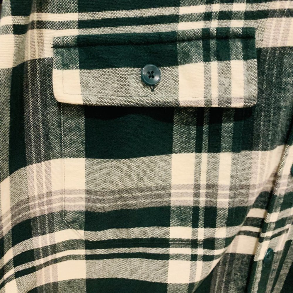 Vintage LL Bean Flannel Men's Thick Work Shirt Size Large Heavy Chamois Work - Picture 8 of 9